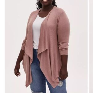 Torrid Cardigan Drape Front Sweater Size 2X pink